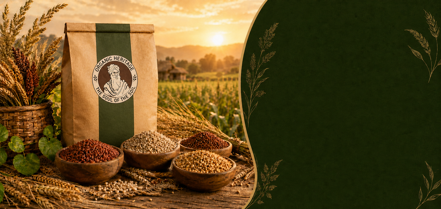 Organic Heritage grain packet with traditional grains